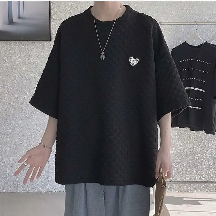 Short-sleeved T-shirt for Men Trendy Brand Simple and Versatile Loose Fit for Summer Short Sleeves Hong Kong Style