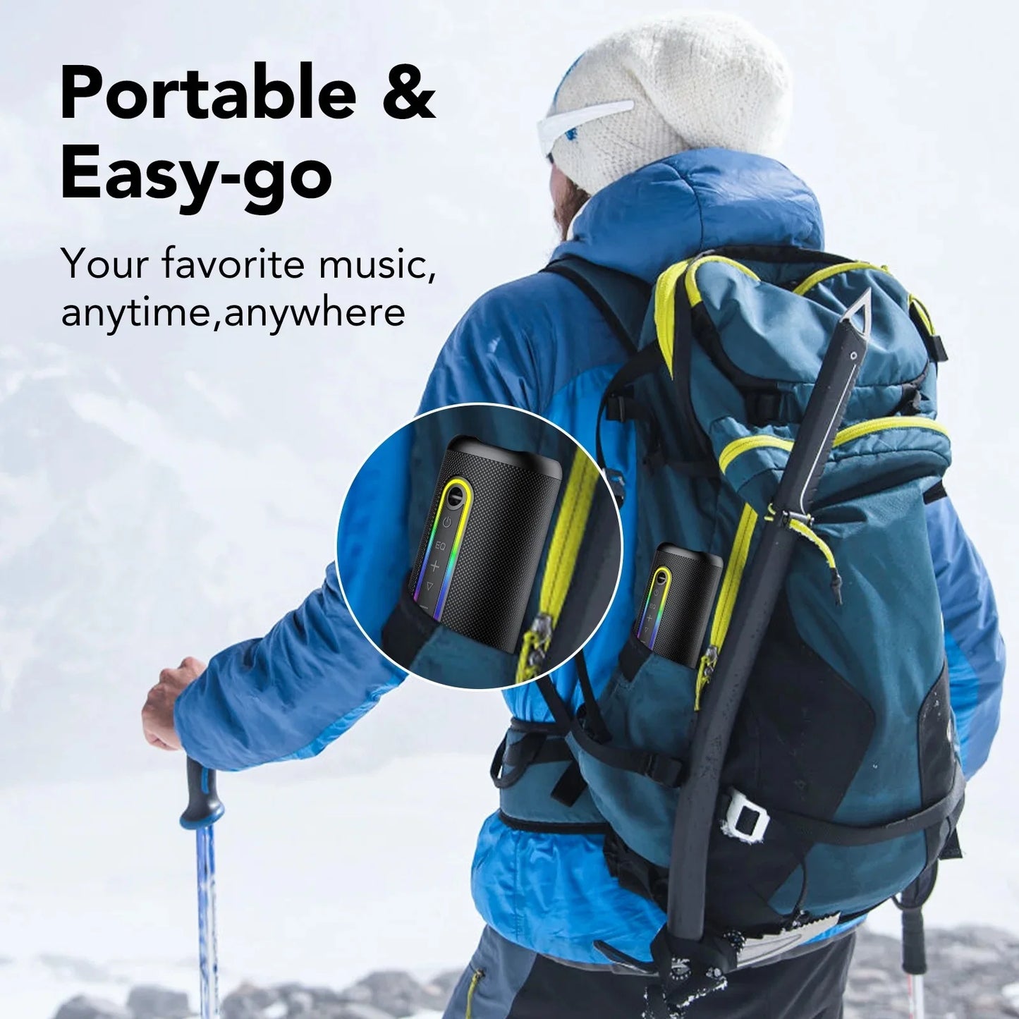 Bluetooth Speakers, Portable Wireless Speaker with 30W Loud Stereo Sound, BT5.4, IP7 Waterproof, 24H Playtime, Portable Speaker