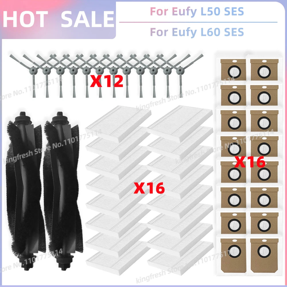 Fit For Eufy Clean L50, L50 SES, L60, L60 SES, L60 Hybrid, G50, G50 Hybrid Accessories Parts Roller Side Brush Filter Dust Bag