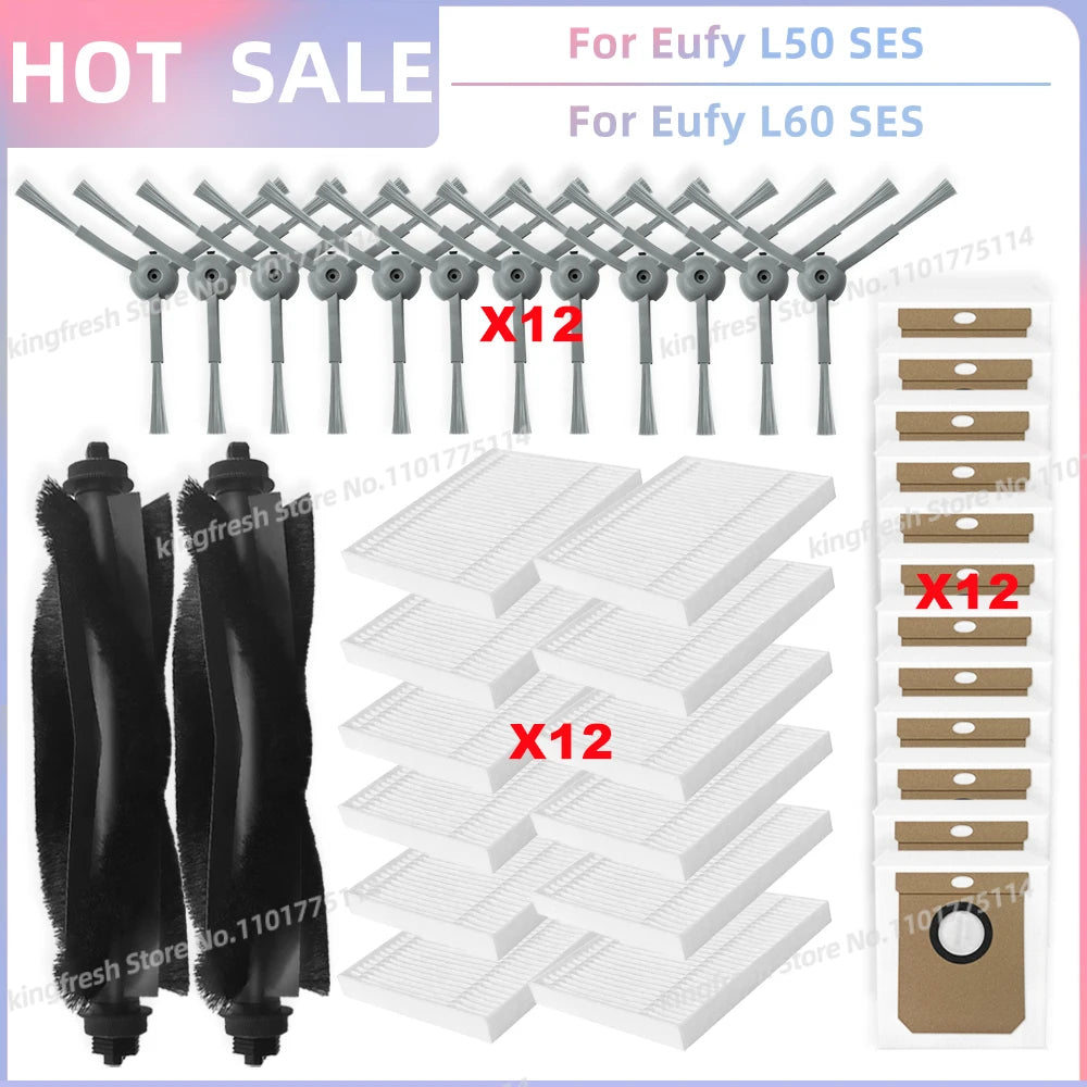 Fit For Eufy Clean L50, L50 SES, L60, L60 SES, L60 Hybrid, G50, G50 Hybrid Accessories Parts Roller Side Brush Filter Dust Bag