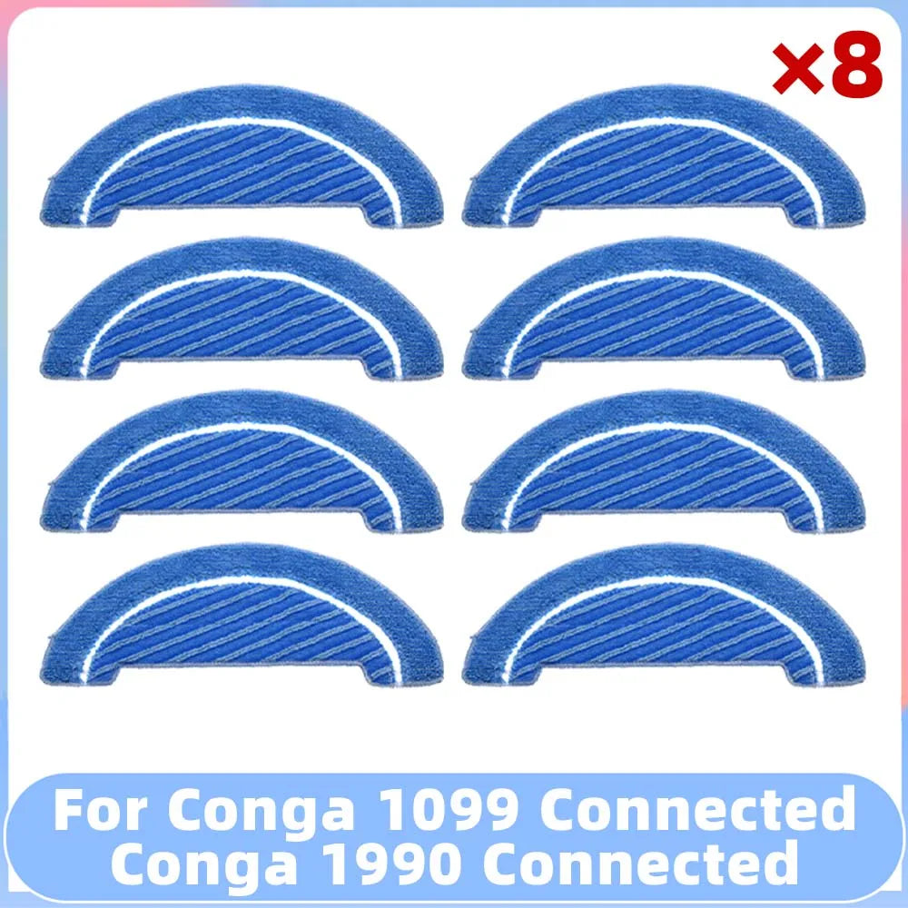 Compatible for Conga 1099 Connected / 1990 Connected Robot Vacuum Spare Parts Main Side Brush Filter Mop Replacement Accessory