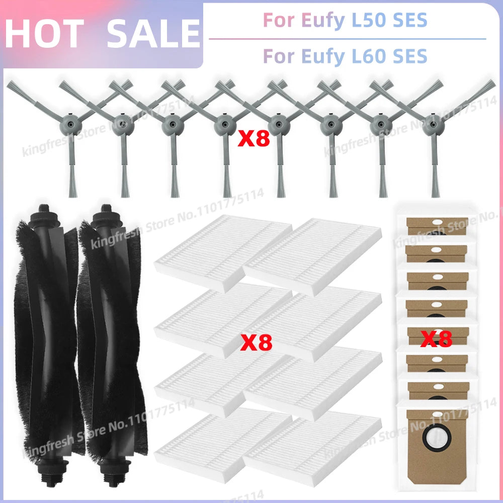 Fit For Eufy Clean L50, L50 SES, L60, L60 SES, L60 Hybrid, G50, G50 Hybrid Accessories Parts Roller Side Brush Filter Dust Bag