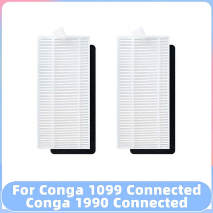 Compatible for Conga 1099 Connected / 1990 Connected Robot Vacuum Spare Parts Main Side Brush Filter Mop Replacement Accessory