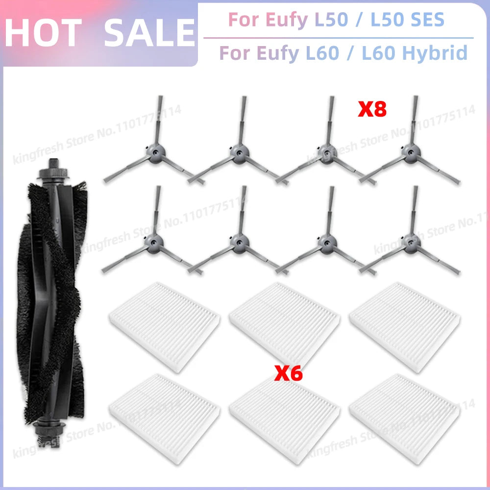 Fit For Eufy Clean L50, L50 SES, L60, L60 SES, L60 Hybrid, G50, G50 Hybrid Accessories Parts Roller Side Brush Filter Dust Bag