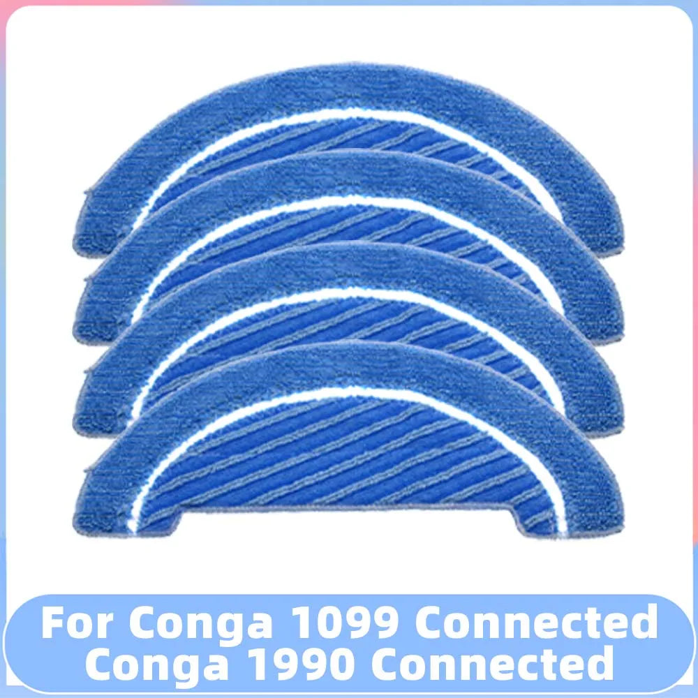 Compatible for Conga 1099 Connected / 1990 Connected Robot Vacuum Spare Parts Main Side Brush Filter Mop Replacement Accessory