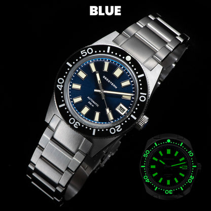 SEESTERN 62MAS Diving Watch Men Automatic Mechanical Wristwatch Luminous Bezel Waterproof NH35 Movement Sapphire Glass Bracelet