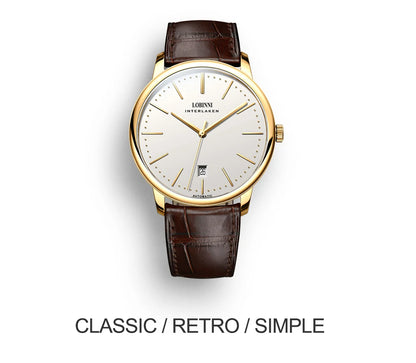 Lobinni Light Thin Automatic Mechanical Watch Mens 9015 Miyota Movement Men's Wristwatch Water Resistant Male Watches Simple