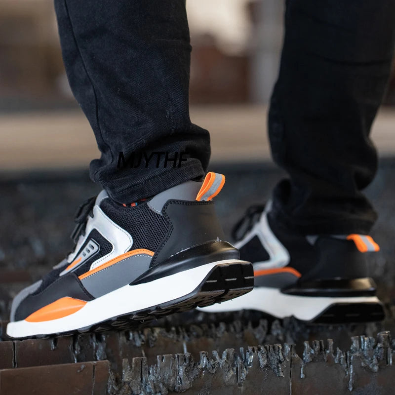 MJYTHF Men Work & Safety Boots With Steel Head Cap Work Sneakers Indestructible Shoes Anti-puncture Safety Shoes Plus Size 49