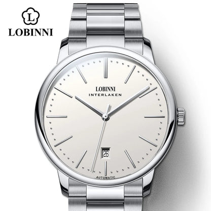 Lobinni Light Thin Automatic Mechanical Watch Mens 9015 Miyota Movement Men's Wristwatch Water Resistant Male Watches Simple
