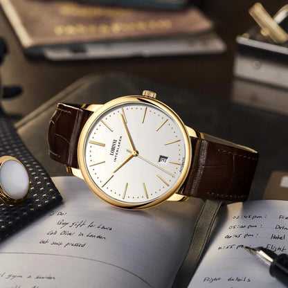 Lobinni Light Thin Automatic Mechanical Watch Mens 9015 Miyota Movement Men's Wristwatch Water Resistant Male Watches Simple