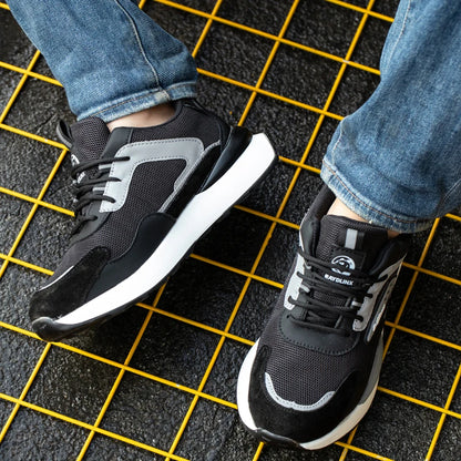 MJYTHF Men Work & Safety Boots With Steel Head Cap Work Sneakers Indestructible Shoes Anti-puncture Safety Shoes Plus Size 49