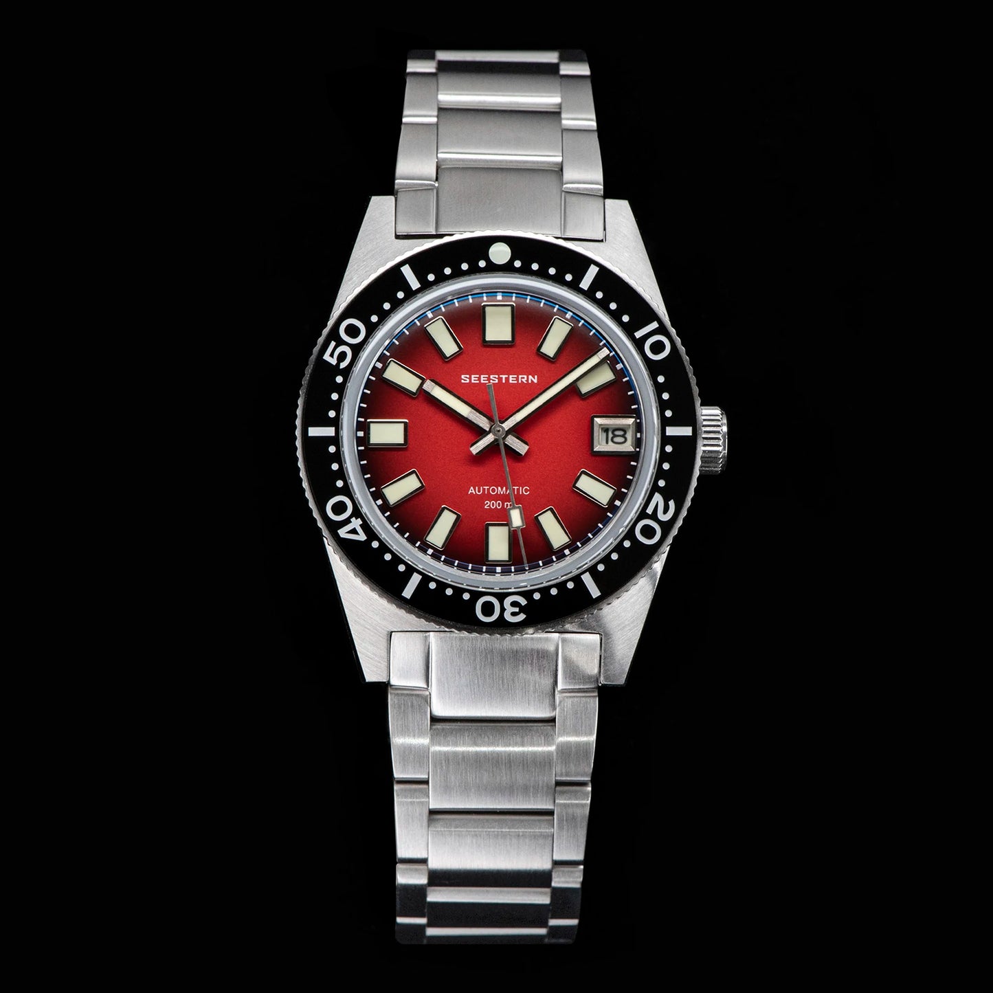 SEESTERN 62MAS Diving Watch Men Automatic Mechanical Wristwatch Luminous Bezel Waterproof NH35 Movement Sapphire Glass Bracelet