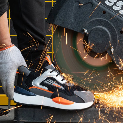 MJYTHF Men Work & Safety Boots With Steel Head Cap Work Sneakers Indestructible Shoes Anti-puncture Safety Shoes Plus Size 49