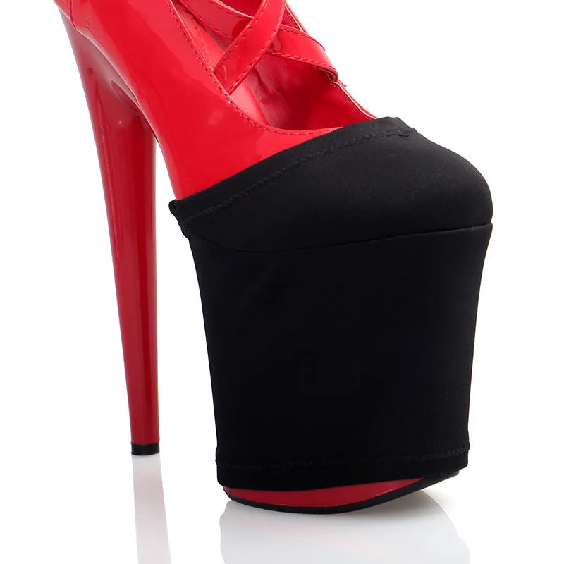 20cm waterproof platform protector shoe cover 17cm stripper high heels pole dancing shoes sandals black knee protector 6 8inch