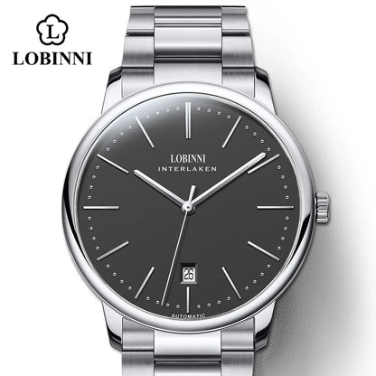 Lobinni Light Thin Automatic Mechanical Watch Mens 9015 Miyota Movement Men's Wristwatch Water Resistant Male Watches Simple