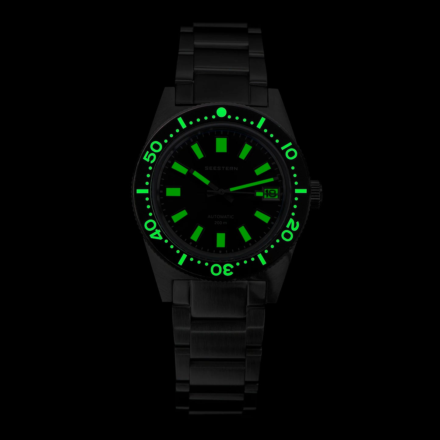 SEESTERN 62MAS Diving Watch Men Automatic Mechanical Wristwatch Luminous Bezel Waterproof NH35 Movement Sapphire Glass Bracelet