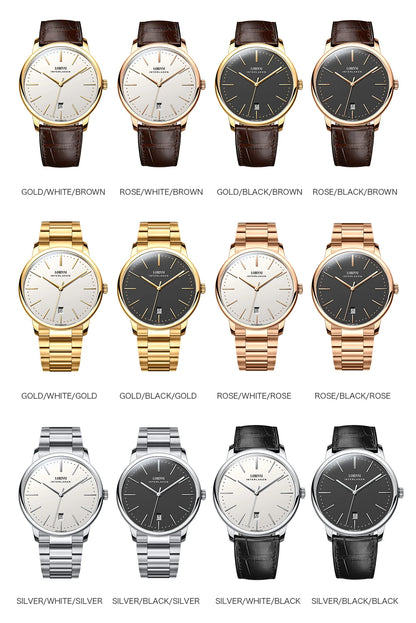 Lobinni Light Thin Automatic Mechanical Watch Mens 9015 Miyota Movement Men's Wristwatch Water Resistant Male Watches Simple