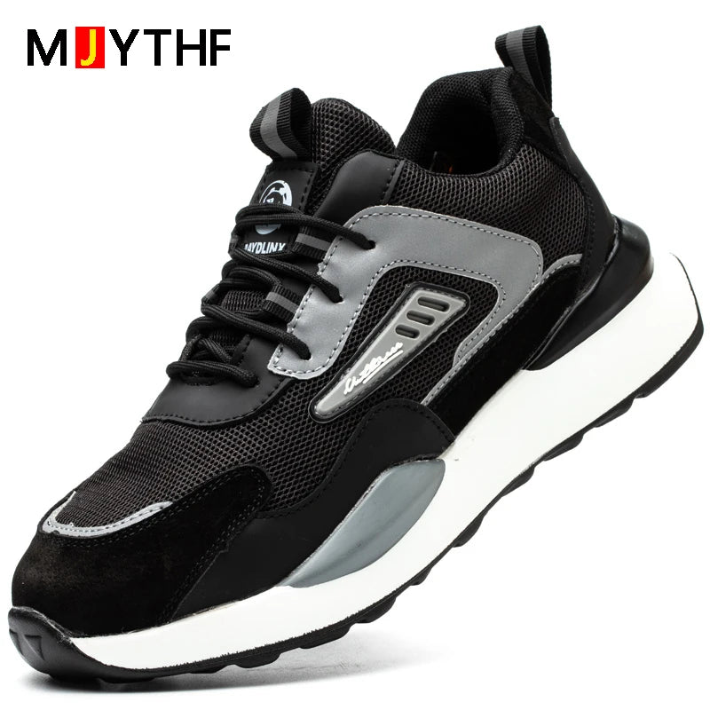 MJYTHF Men Work & Safety Boots With Steel Head Cap Work Sneakers Indestructible Shoes Anti-puncture Safety Shoes Plus Size 49