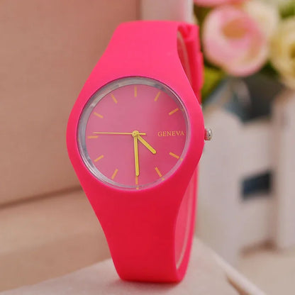 Geneva Women Watches Fashion Casual Sport Colorful Jelly Watches Silicone Band Quartz Wristwatches Girl Cheap Price Dropshipping
