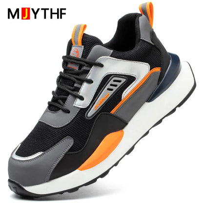 MJYTHF Men Work & Safety Boots With Steel Head Cap Work Sneakers Indestructible Shoes Anti-puncture Safety Shoes Plus Size 49
