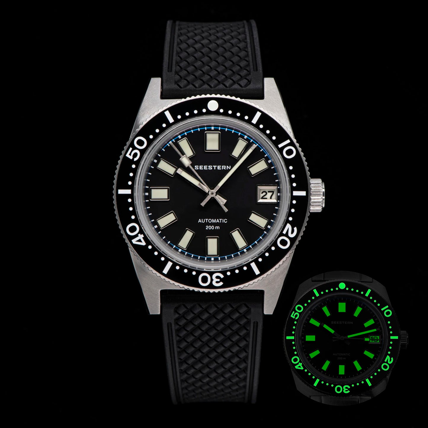 SEESTERN 62MAS Diving Watch Men Automatic Mechanical Wristwatch Luminous Bezel Waterproof NH35 Movement Sapphire Glass Bracelet