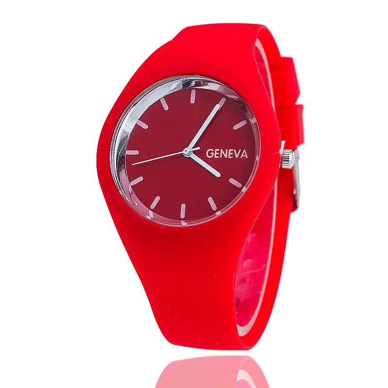 Geneva Women Watches Fashion Casual Sport Colorful Jelly Watches Silicone Band Quartz Wristwatches Girl Cheap Price Dropshipping