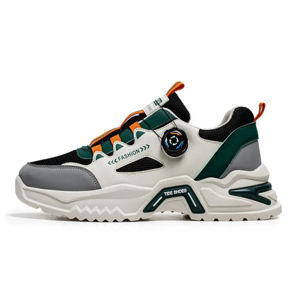 Men's Korean rotating shoelaces trendy sports shoes four season soft soled comfort casual sneakers outdoor student running shoes