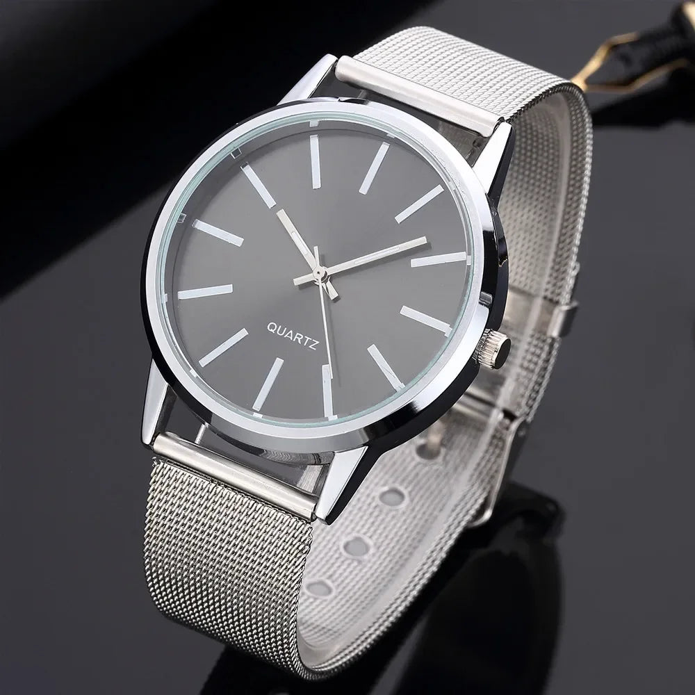 Fashion Women Watches Luxury Metal Analog Quartz Wristwatch Sliver Mesh Belt Simple Elegant Ladies Watch Relogio Feminino
