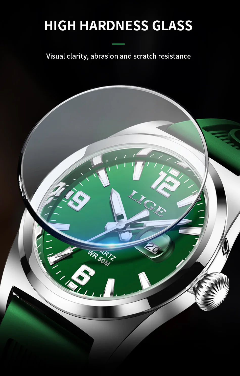 LIGE Man Watch Fashion Military Sport Quartz Calendar Watches for Men Waterproof Luminous Business Male Clock Relogio Masculino