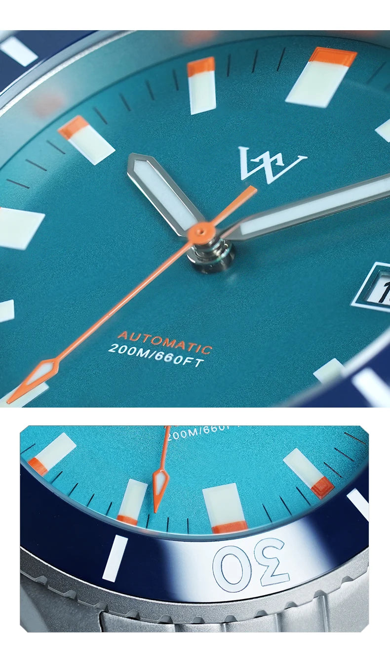 WM Watch NH35 Automatic Mechanical Watch Men Sapphire AR Coated 200M Water Resistant Ceramic Bezel Welly Merck Watches 203M-WM