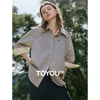 TOYOUTH Women Blouse Shirt 2025 Spring New Shirt 8512036
