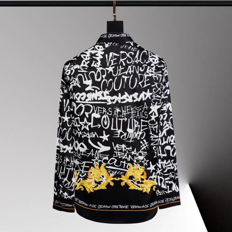 Hot men's shirt 3D printed pattern men's shirt long-sleeved lapel single-breasted fashion casual design slim body large size 6xl