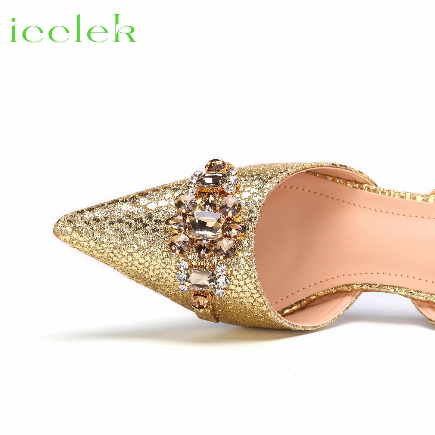 New Arrivals Special Design Pink Color African Women Shoes and Bag Set Pointed Toe Sandals for Wedding Party