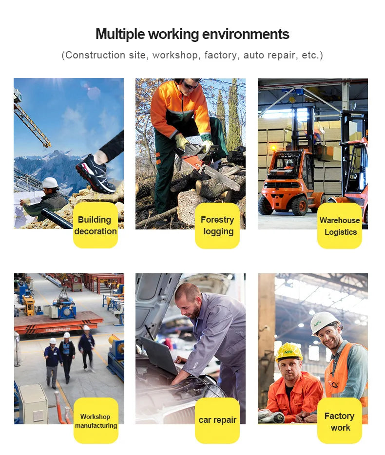 Waterproof Work Safety Shoes Steel Toe Cap Reflective Strip Indestructible Anti-smash Men Sneakers Construction Male Footwear