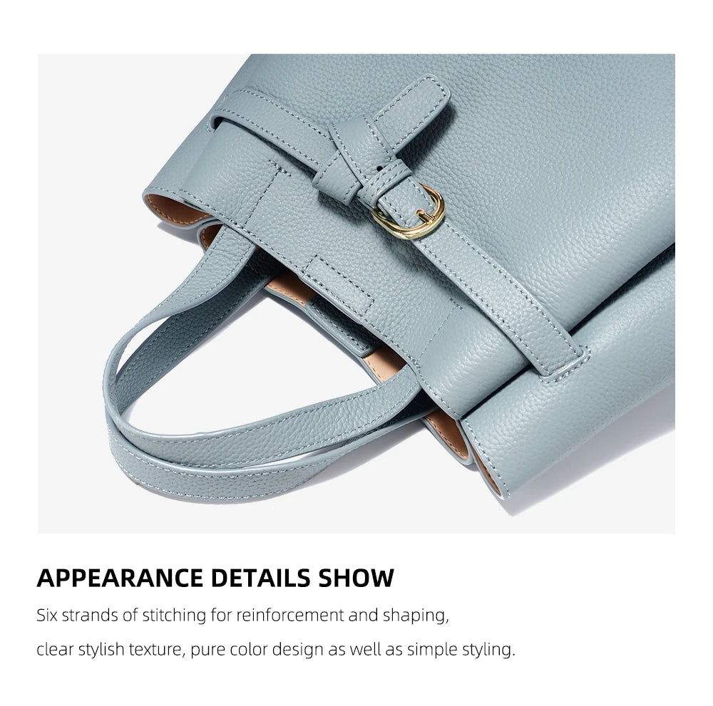 Zency Genuine Leather Top-handle Bag For Women Luxury Designer Crossbody Bag Zipper Purse Elegant OL Handbag 2025 New Shoulder