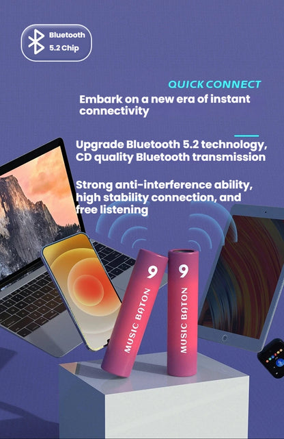 Bluetooth Speaker,5.3 Bluetooth Speakers Wireless  with Radios Support And 2000Mah Power Bank Function Support TF Card for sport