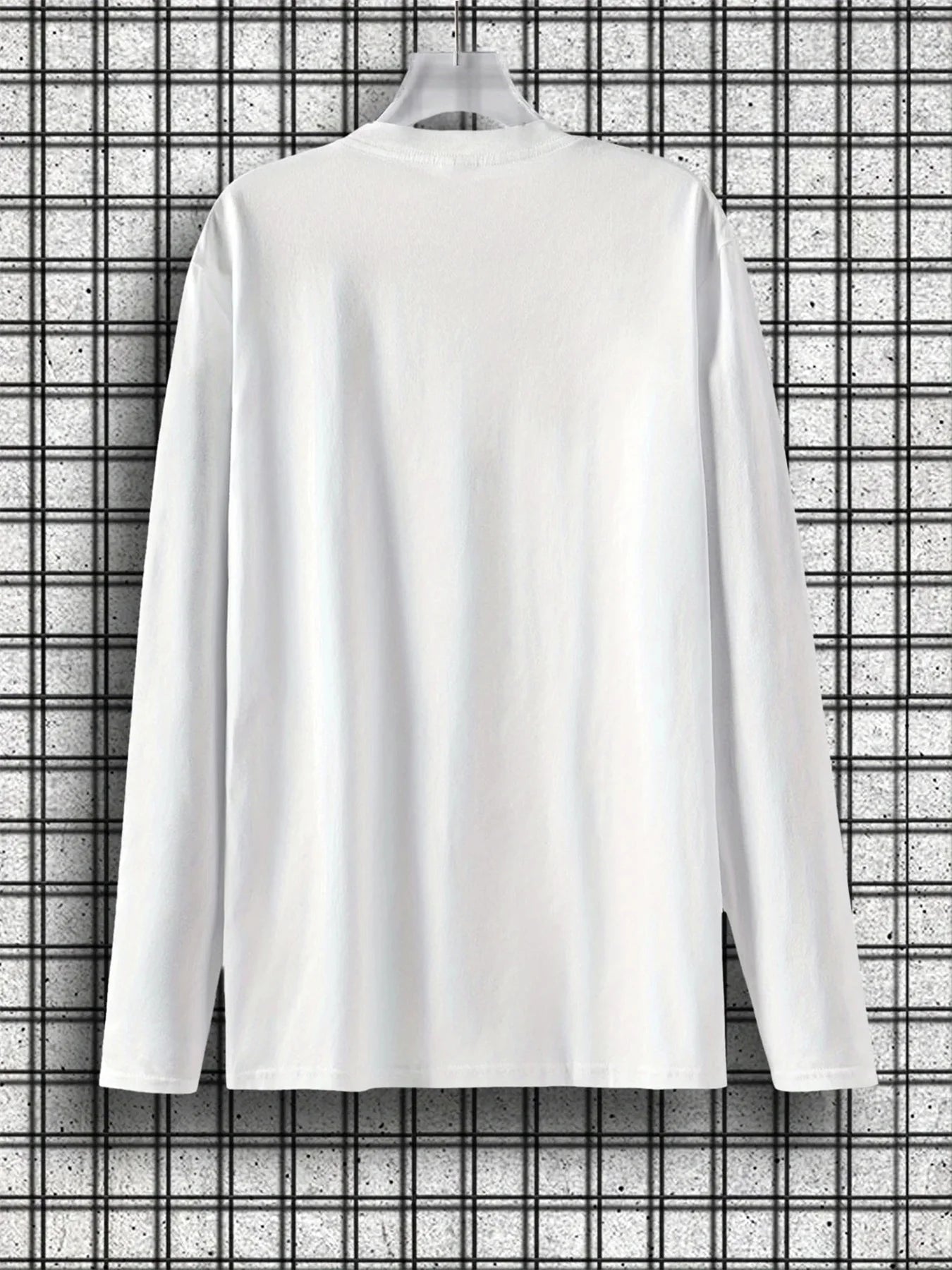 Men's 100% pure cotton loose fit plus size casual sports New York NY letter printed round neck long sleeved T-shirt top