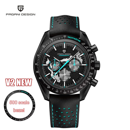 2025 New PAGANI DESIGN 1701 Moon Mens Watches Luxury Quartz Watch For Man Speed Chronograph Sports AR Sapphire Mirror Clock Gift