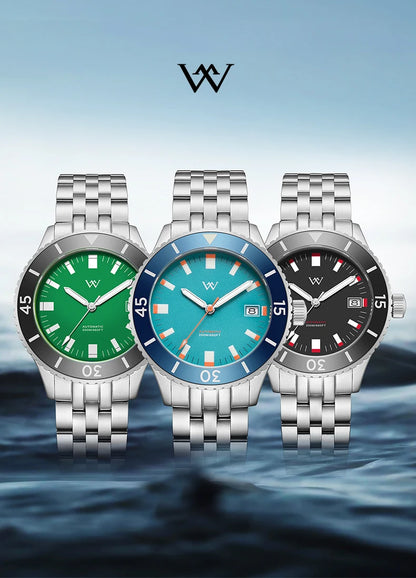 WM Watch NH35 Automatic Mechanical Watch Men Sapphire AR Coated 200M Water Resistant Ceramic Bezel Welly Merck Watches 203M-WM