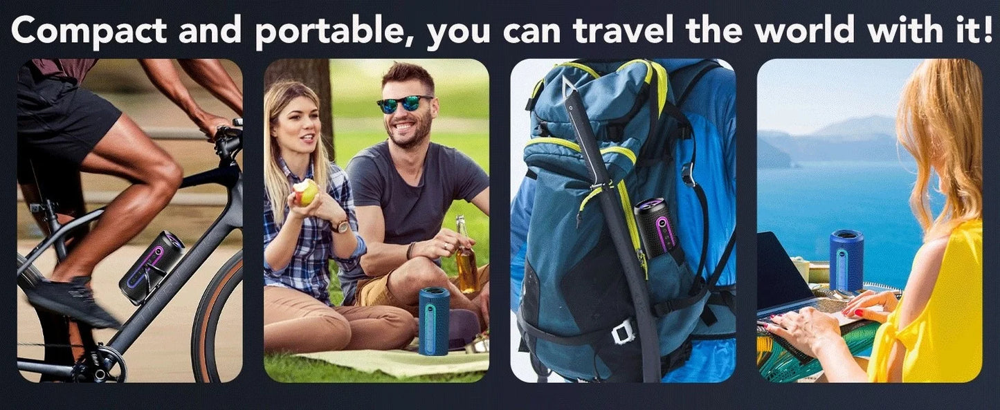 Bluetooth Speakers, Portable Wireless Speaker with 30W Loud Stereo Sound, BT5.4, IP7 Waterproof, 24H Playtime, Portable Speaker