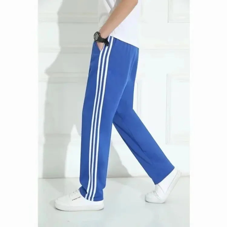 Slimming Straight Leg Sports Pants Women's Loose Casual High Waist Wide Leg Three Bar Student Long Trousers Autumn New Arrival