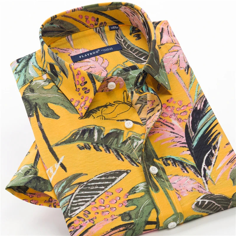 Plus Size 5XL 6XL 7XL 8XL 9XL 10XL  Mens Short Sleeve Print Shirt 2021 Summer New Men's Floral Hawaiian Shirts Casual Loose Tops