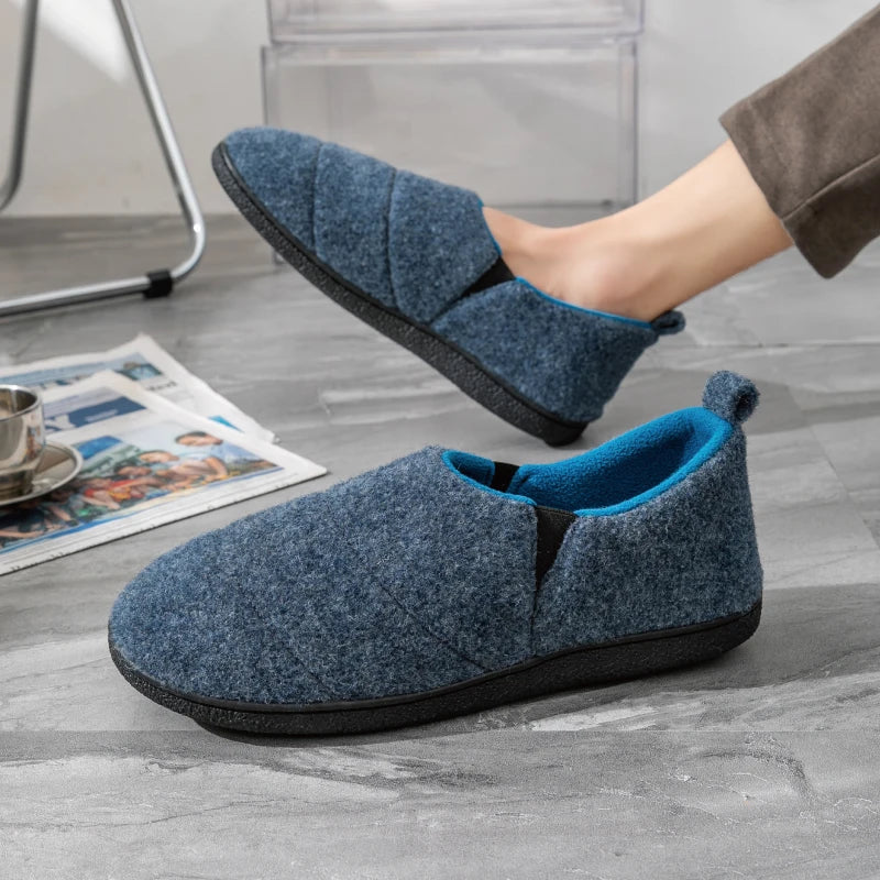 Eyriphy Men's Comfy Non-Slips Bedroom Slippers Casual Warm Home Shoes Breathable Faux Fur Soft Sole Slides Slip-On House Shoes
