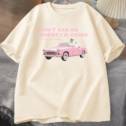 Im Going Insane Funny Cat Meme Printed T Shirts for Women Stupid Ugly T-shirt Unhinged Mental Health Tshirt Cat Lover Tees