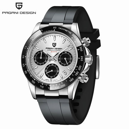 PAGANI DESIGN Watches Meteorite Surface Luxury Quartz Watches For Men Stainless Steel Waterproof Chronograph AR Sapphire Crystal