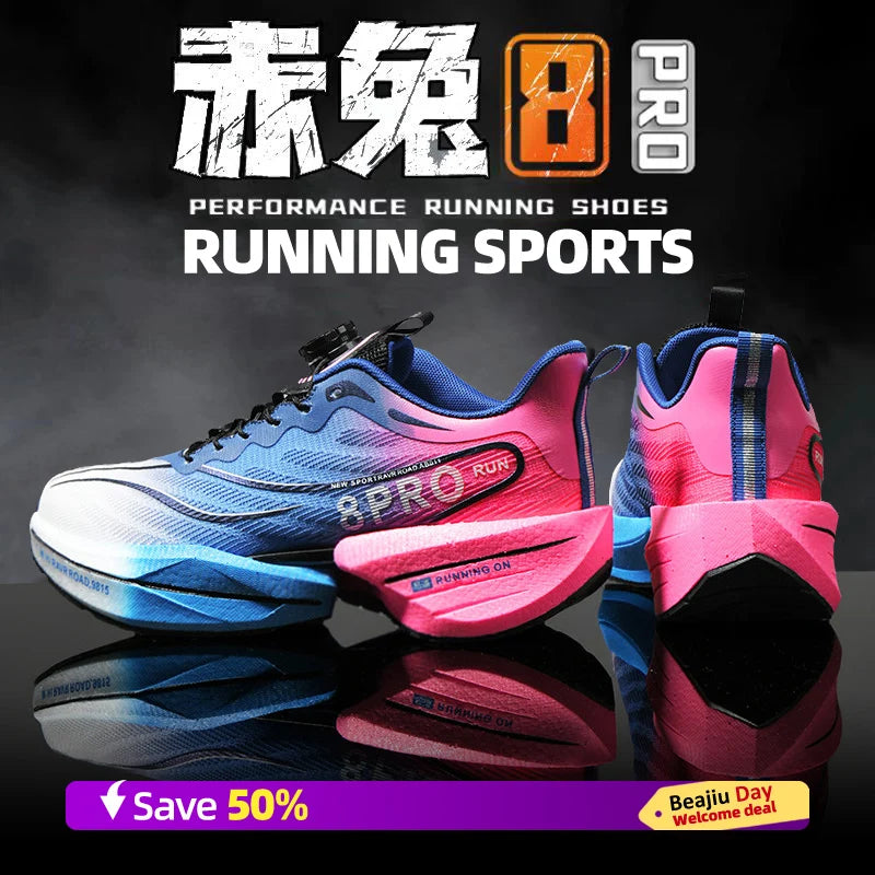 Marathon Carbon Plate Air Cushion Men Sports Running Shoes Breathable Lightweight Women's Comfortable Athletic Nonskid Sneakers