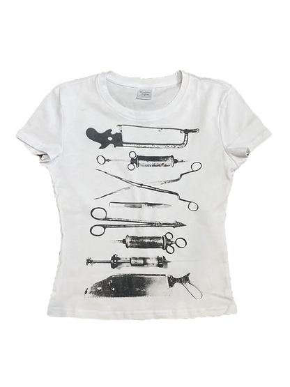 Summer Emo girls Y2k style clothes Harajuku print grunge Short Tops women's 90s T-shirts Fashion Goth Baby Tees Crop Tops 2000s