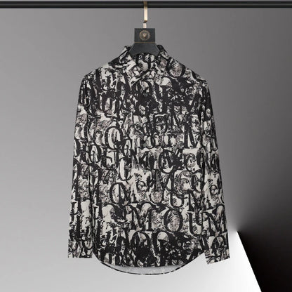 Hot men's shirt 3D printed pattern men's shirt long-sleeved lapel single-breasted fashion casual design slim body large size 6xl