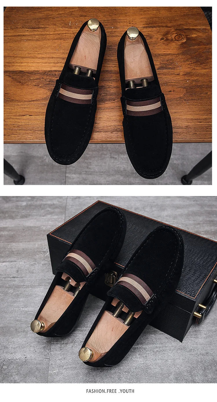 Spring Men's Casual Shoes Suede Loafers For Men Moccasins High Quality Flats Male Walking Shoes comfortable Men's Driving Shoes