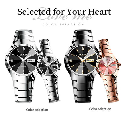 OLEVS 8697 Luxury Elegant Quartz Women's Watch Tungsten Steel Strap Fashion Waterproof Calendar Diamond dial Women's Watch